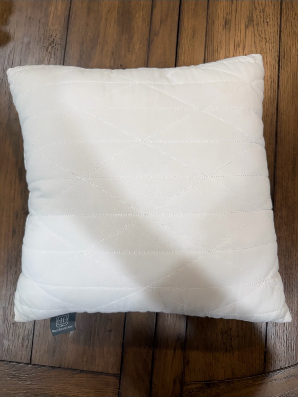 Quilted White Decorative Pillow